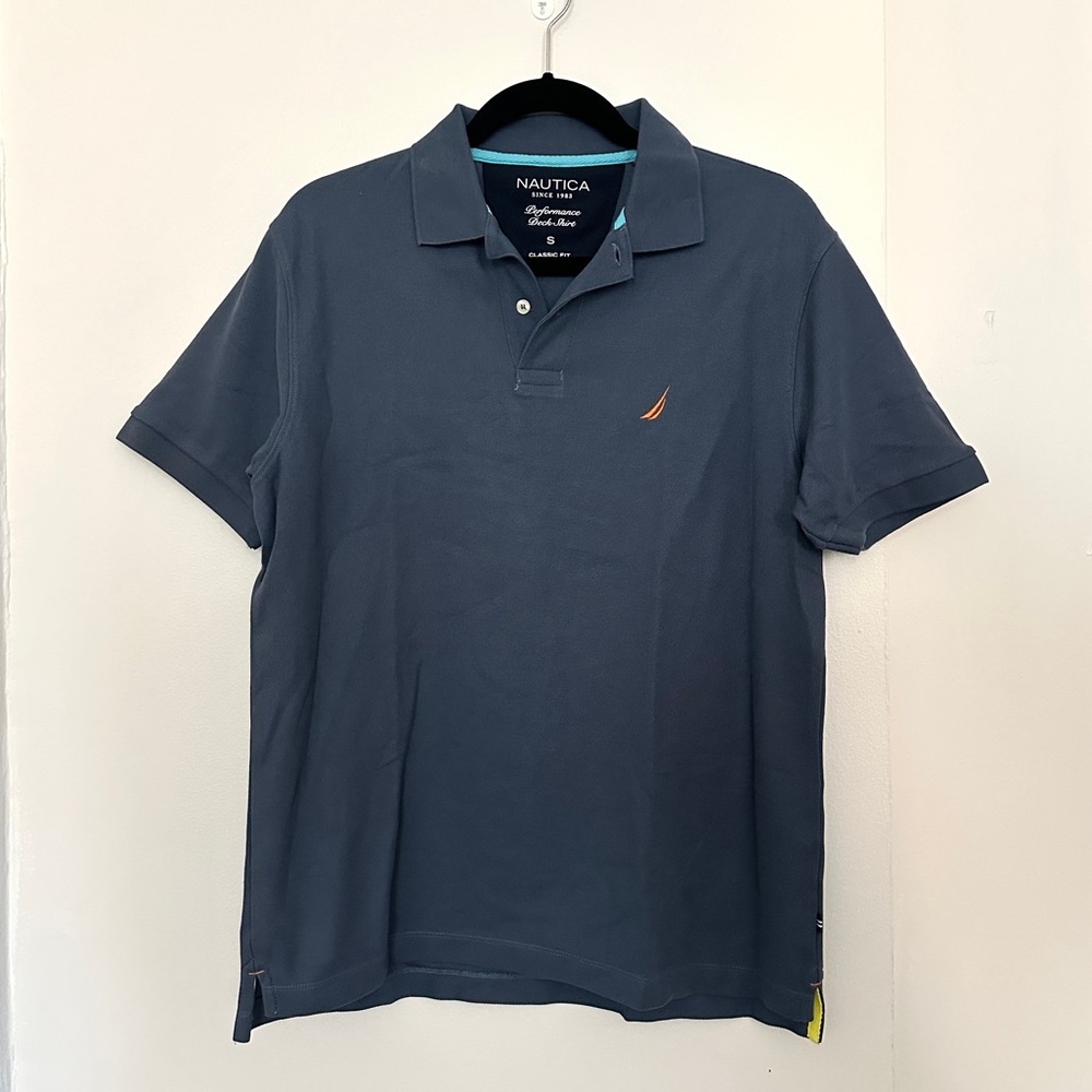 Nautica Grey Blue Polo Shirt